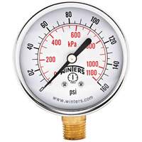 Economy Pressure Gauge, 2-1/2" , 0 - 160 psi, Bottom Mount, Analogue CSL Industriel Inc.